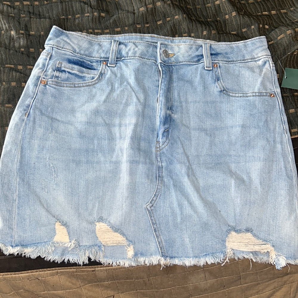 Light Blue Denim Mini Skirt